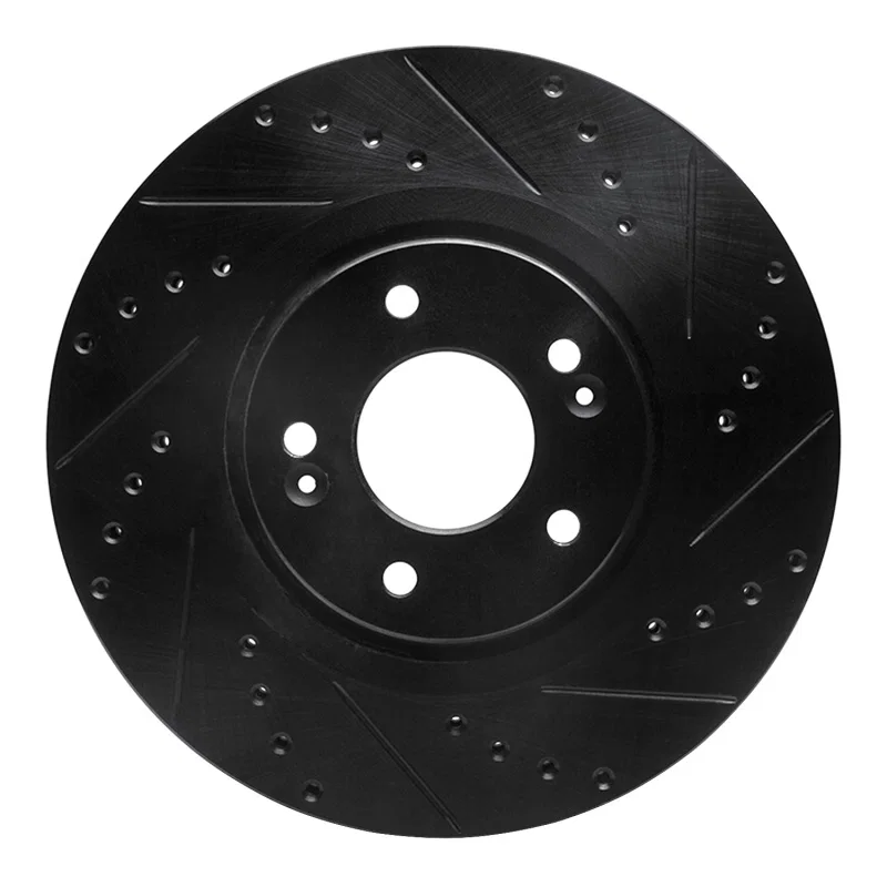 R1 Concepts 633-21030R, R1 15-20 Kia Sorento Front Right Drilled & Slotted Black Brake Rotor