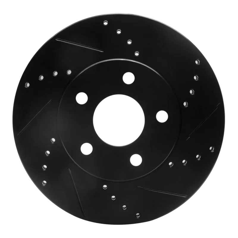 R1 Concepts 633-47033R, R1 06-11 Chevrolet HHR Front Right Drilled & Slotted Black Brake Rotor