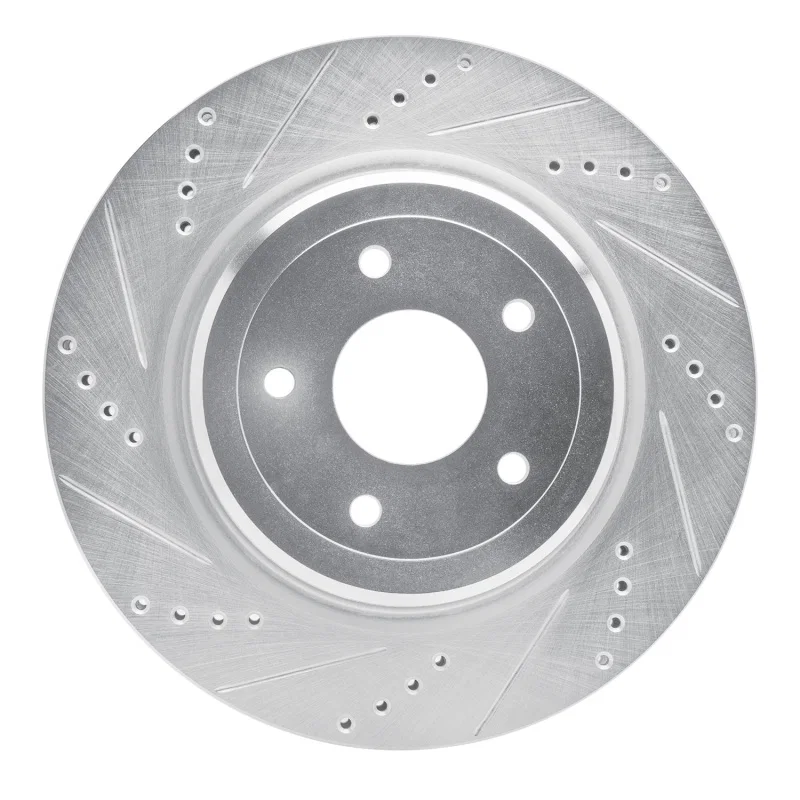 R1 Concepts 631-47035L, R1 2006-2013 Chevrolet Corvette Rear Left Drilled & Slotted Silver Brake Rotor