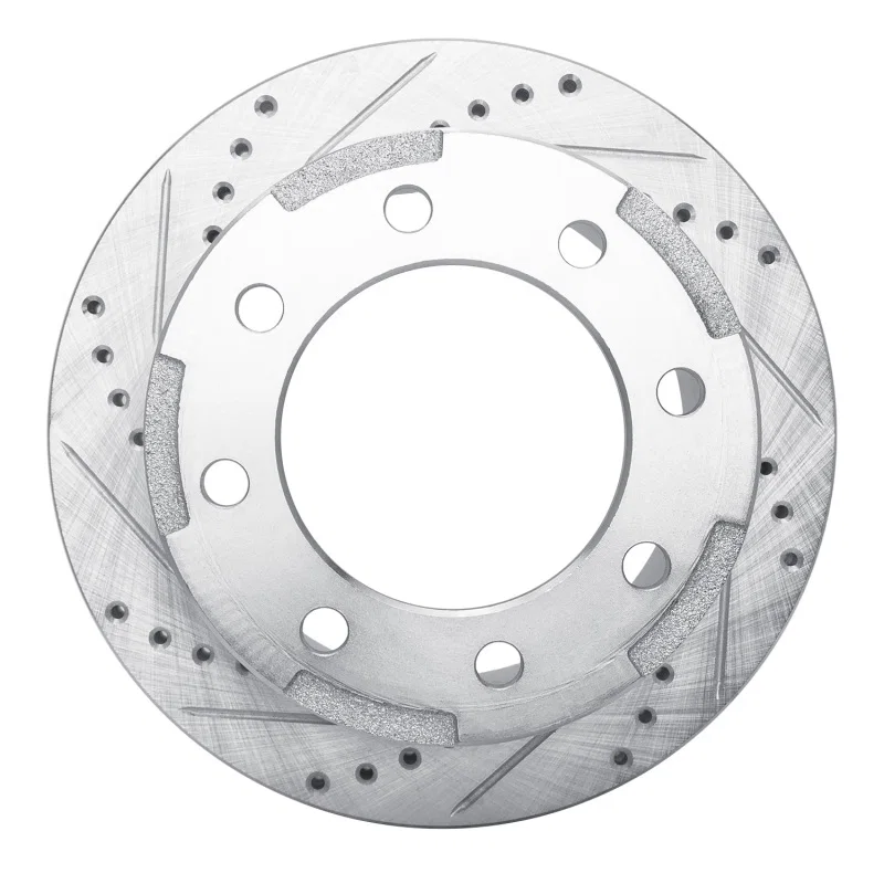 R1 Concepts 631-48043L, R1 01-10 Chevrolet Express 3500 Rear Left Drilled & Slotted Silver Brake Rotor