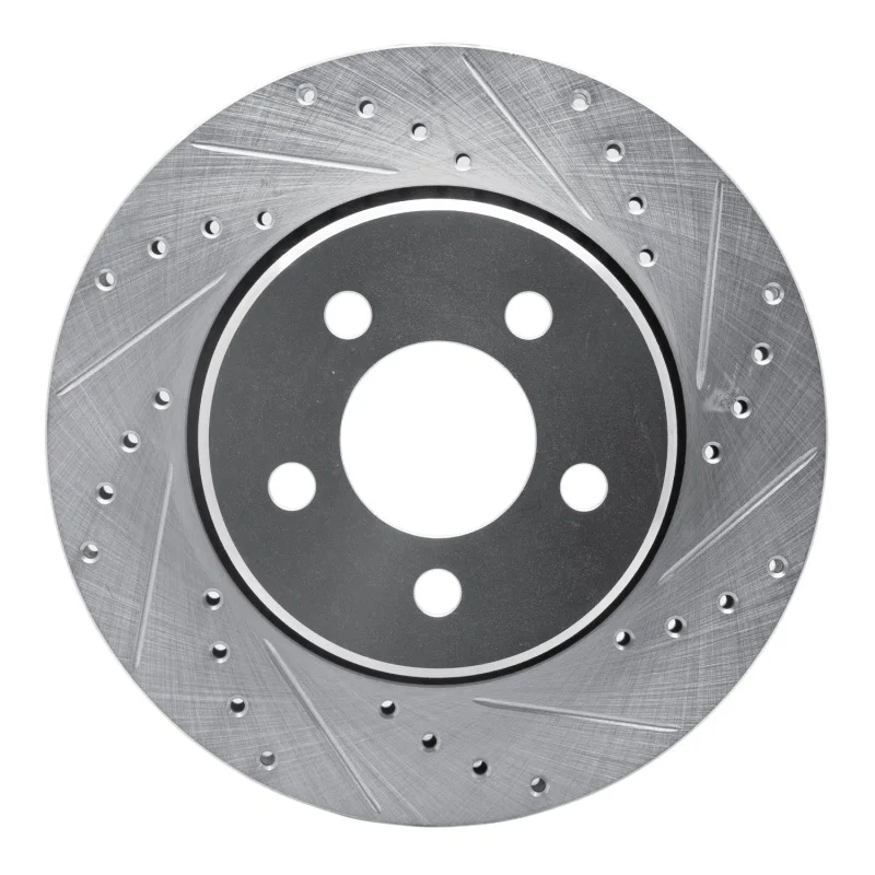 R1 Concepts 631-42020R, R1 07-12 Dodge Nitro Front Right Drilled & Slotted Silver Brake Rotor