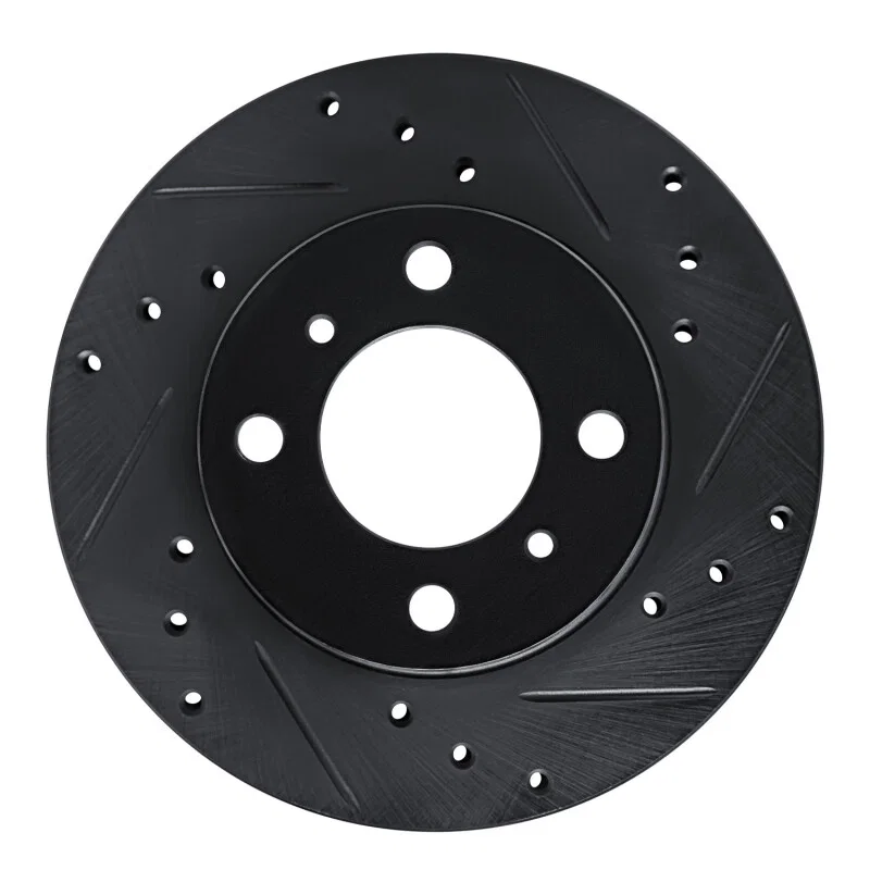 R1 Concepts 633-72024R, R1 92-00 Dodge COLT Front Right Drilled & Slotted Black Brake Rotor