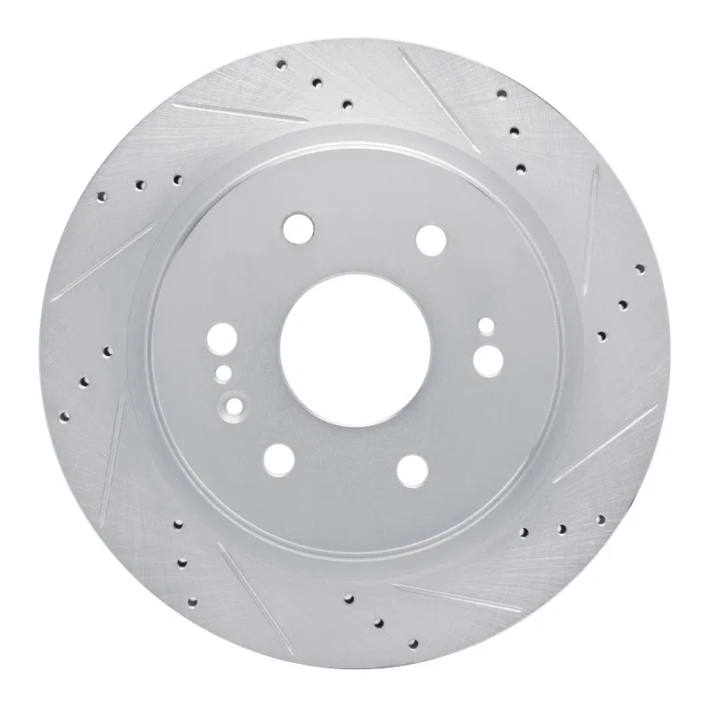 R1 Concepts 631-47081R, R1 2019-2025 Cadillac Escalade ESV Rear Right Drilled & Slotted Silver Brake Rotor