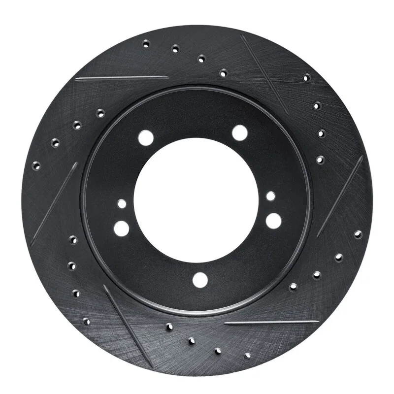 R1 Concepts 633-01013R, R1 99-08 Chevrolet Tracker Front Right Drilled & Slotted Black Brake Rotor