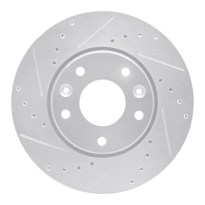 R1 Concepts 631-67114L, R1 20-25 Nissan Kicks Front Left Drilled & Slotted Silver Brake Rotor