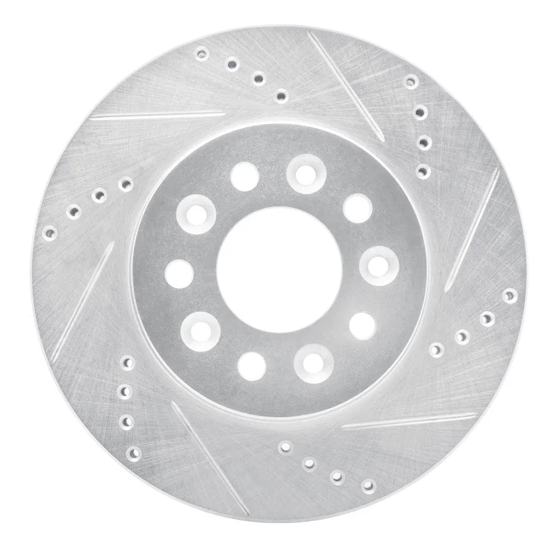 R1 Concepts 631-54086R, R1 04-07 Ford Freestar Front Right Drilled & Slotted Silver Brake Rotor