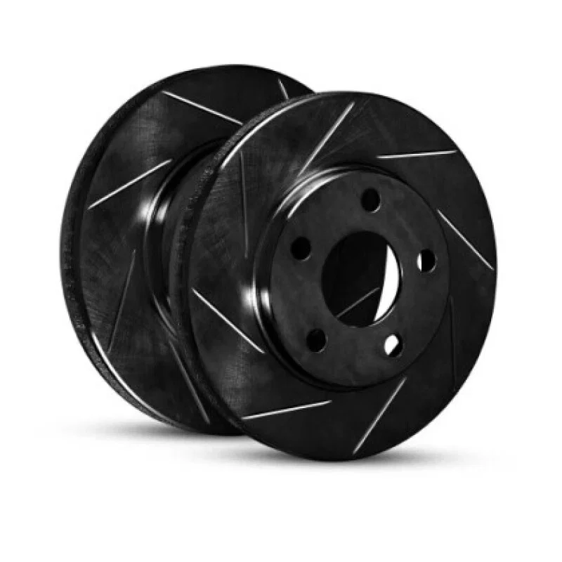 R1 Concepts 613-92067L, R1 13-17 Ford Ranger (Mexico) Front Left Slotted Black Brake Rotor