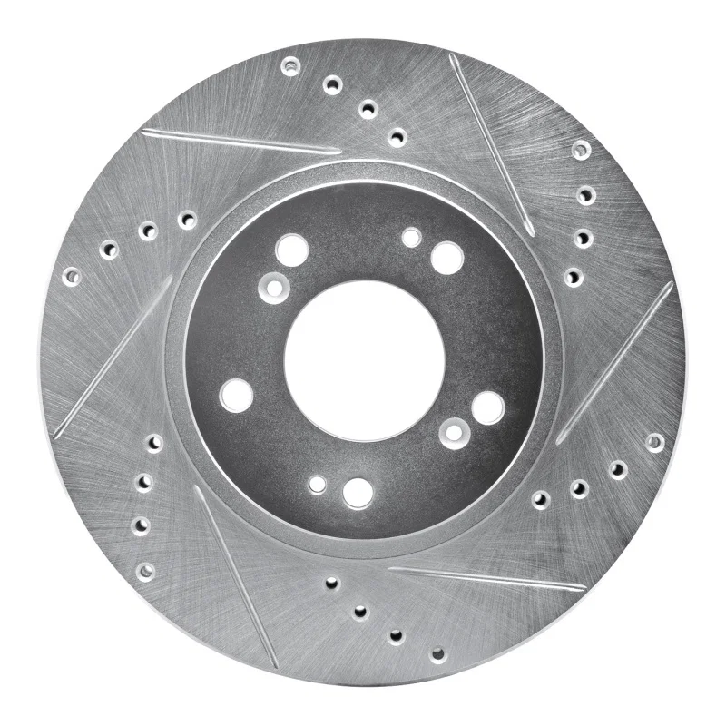 R1 Concepts 631-72059R, R1 04-11 Mitsubishi Endeavor Front Right Drilled & Slotted Silver Brake Rotor