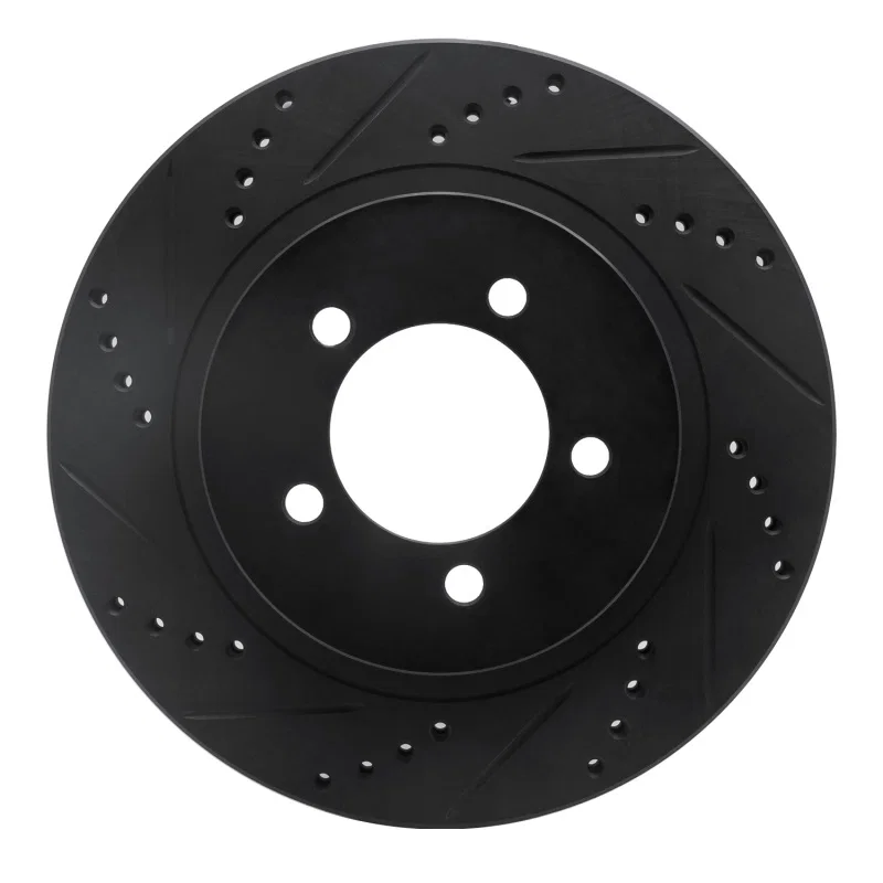 R1 Concepts 633-54179L, R1 02-05 Ford Explorer Front Left Drilled & Slotted Black Brake Rotor