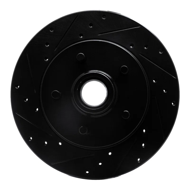 R1 Concepts 633-48010L, R1 88-94 Chevrolet C1500 Front Left Drilled & Slotted Black Brake Rotor