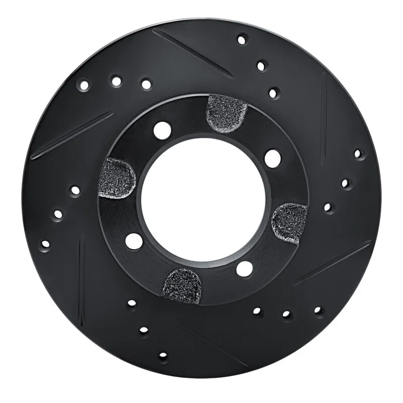 R1 Concepts 633-67014R, R1 82-86 Nissan STANZA Front Right Drilled & Slotted Black Brake Rotor