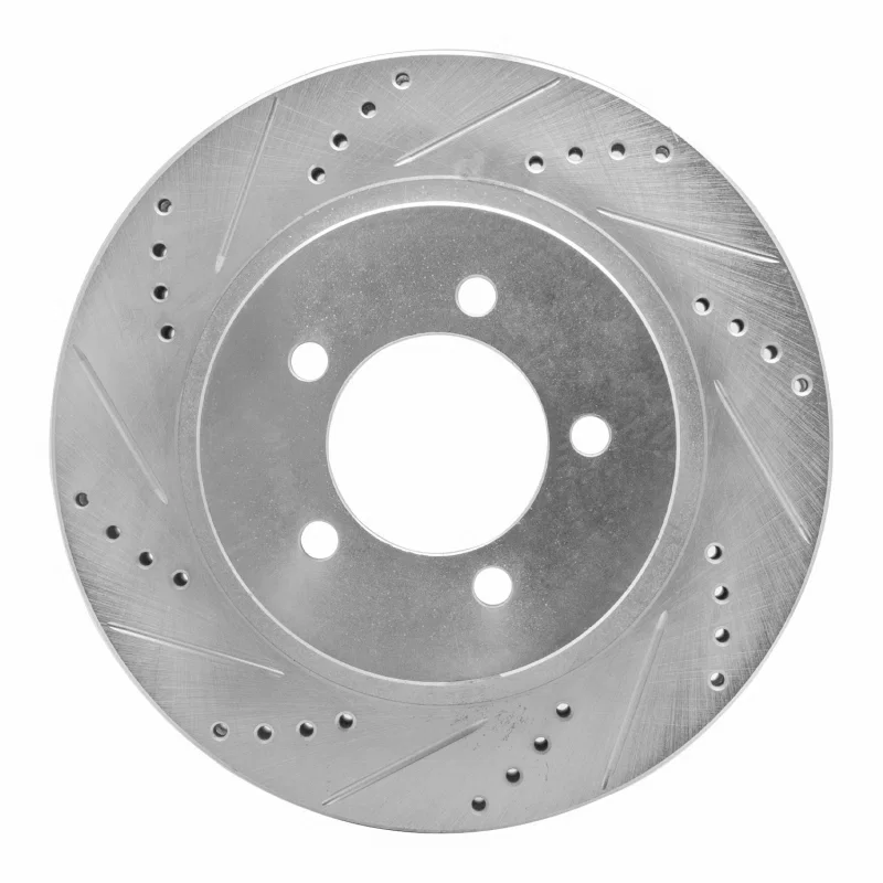R1 Concepts 631-54179L, R1 02-05 Ford Explorer Front Left Drilled & Slotted Silver Brake Rotor