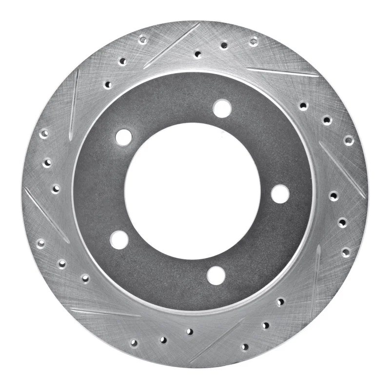 R1 Concepts 631-47059L, R1 91-98 Chevrolet Tracker Front Left Drilled & Slotted Silver Brake Rotor