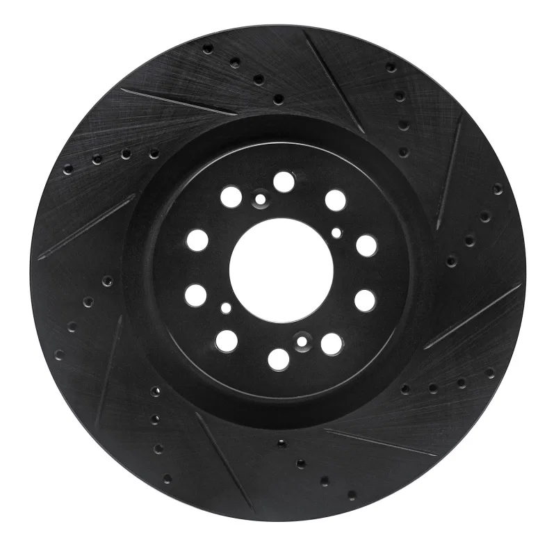 R1 Concepts 633-59065R, R1 17-25 Acura Integra Front Right Drilled & Slotted Black Brake Rotor