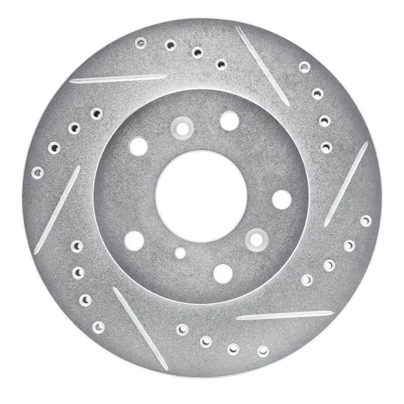 R1 Concepts 631-80016R, R1 88-92 Ford Probe Front Right Drilled & Slotted Silver Brake Rotor