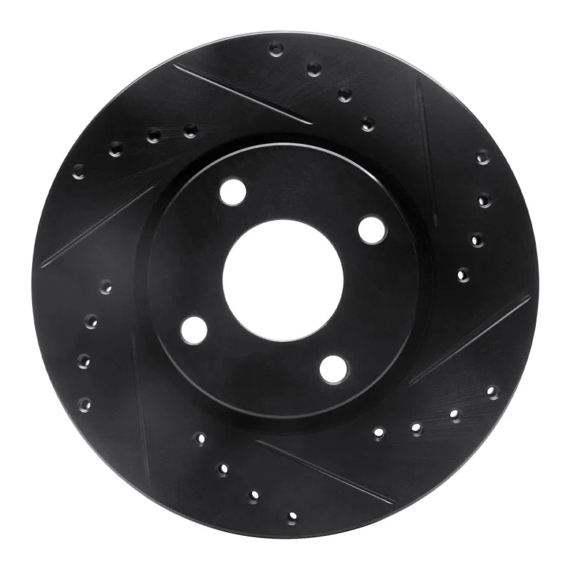 R1 Concepts 633-56017R, R1 98-04 Ford Contour Front Right Drilled & Slotted Black Brake Rotor