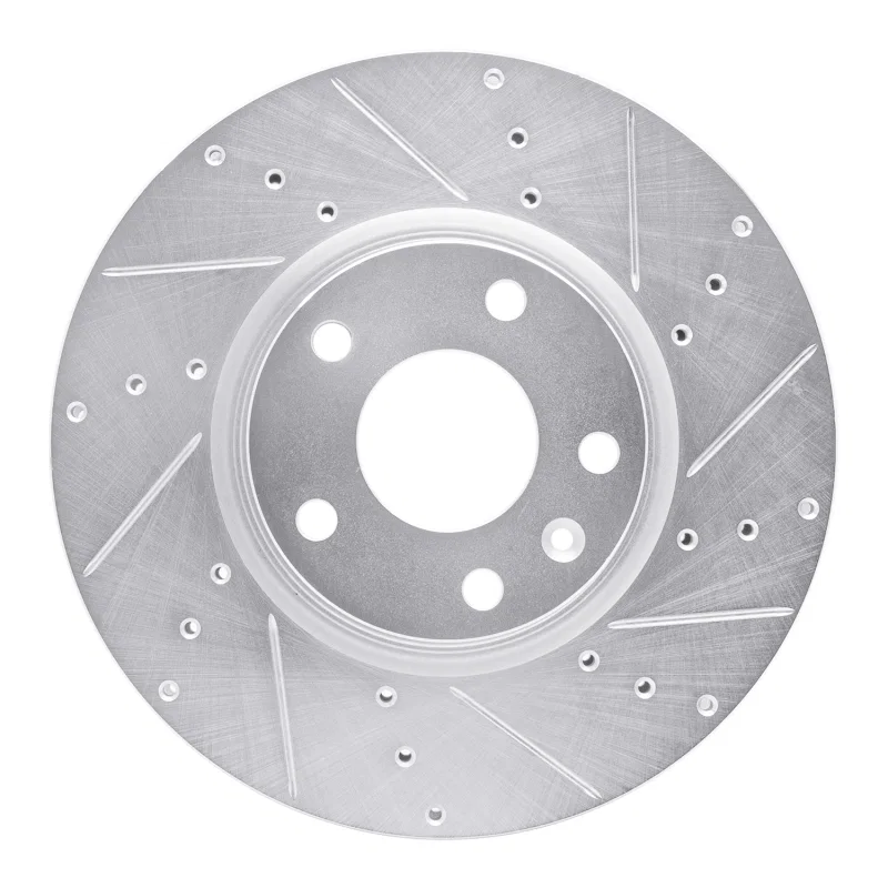 R1 Concepts 631-47050R, R1 14-19 Chevrolet Corvette Front Right Drilled & Slotted Silver Brake Rotor