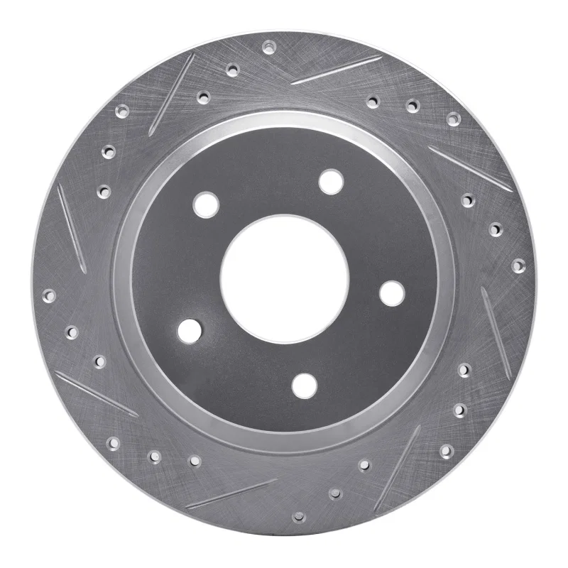R1 Concepts 631-47015L, R1 84-87 Chevrolet Corvette Front Left Drilled & Slotted Silver Brake Rotor
