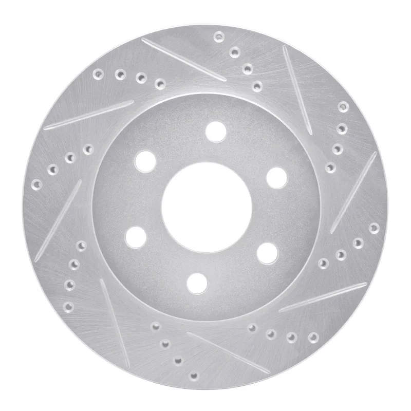 R1 Concepts 631-46010R, R1 98-99 Cadillac DEVILLE Front Right Drilled & Slotted Silver Brake Rotor