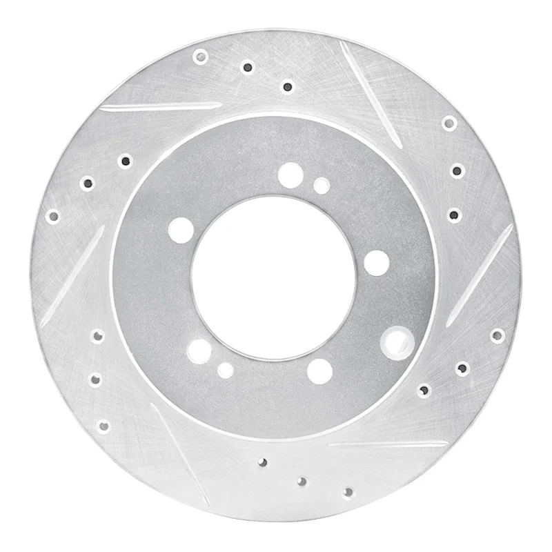 R1 Concepts 631-72017R, R1 91-93 Dodge STEALTH Rear Right Drilled & Slotted Silver Brake Rotor