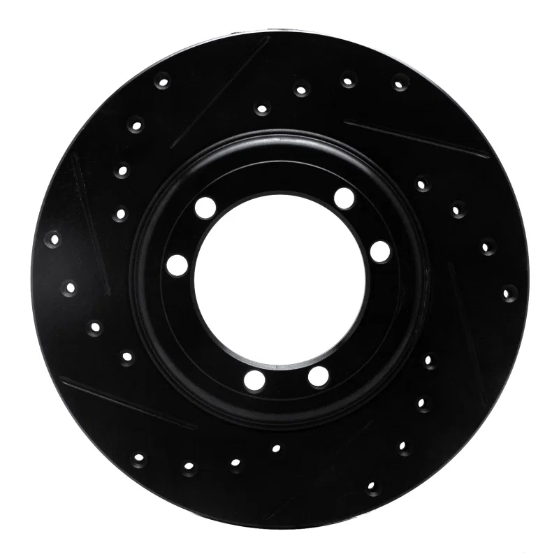 R1 Concepts 633-44000L, R1 92-04 Hummer H1 Rear/Front Left Drilled & Slotted Black Brake Rotor