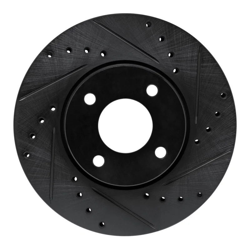 R1 Concepts 633-92025R, R1 00-06 Peugeot 406 (Mexico) Front Right Drilled & Slotted Black Brake Rotor