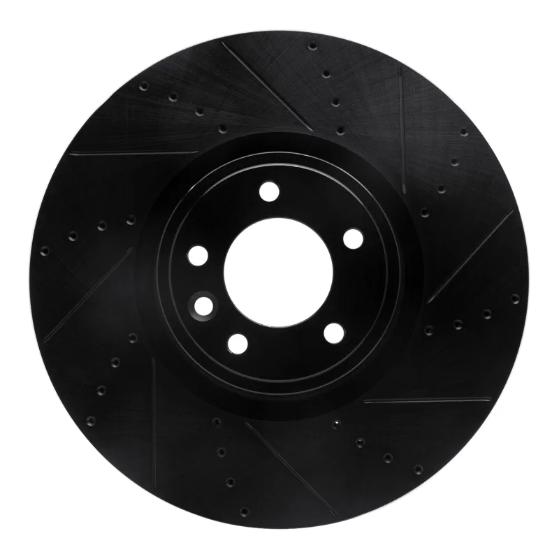 R1 Concepts 633-11029R, R1 18-25 Land Rover Range Rover Front Right Drilled & Slotted Black Brake Rotor