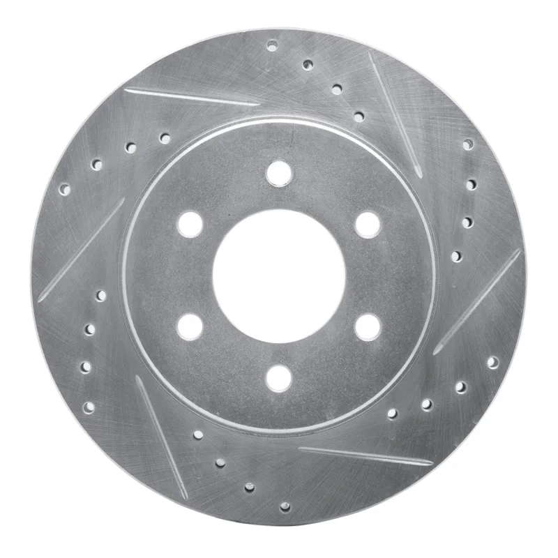R1 Concepts 631-40069R, R1 1991-1996 Dodge Dakota 4WD Front Right Drilled & Slotted Silver Brake Rotor