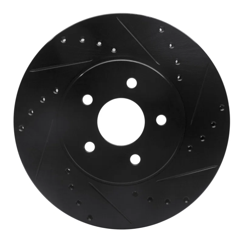 R1 Concepts 633-20012R, R1 01-08 Ford Mondeo (Mexico) Front Right Drilled & Slotted Black Brake Rotor