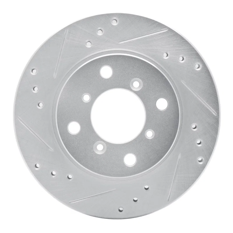R1 Concepts 631-01002L, R1 95-02 Suzuki Esteem Front Left Drilled & Slotted Silver Brake Rotor