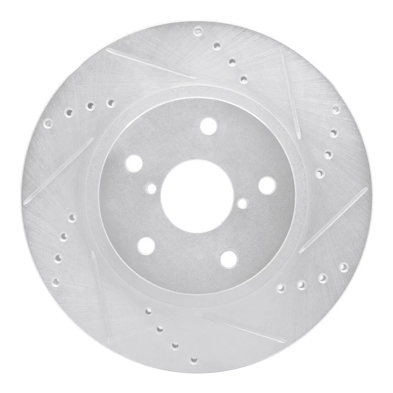 R1 Concepts 631-13048R, R1 19-24 Subaru Forester Front Right Drilled & Slotted Silver Brake Rotor