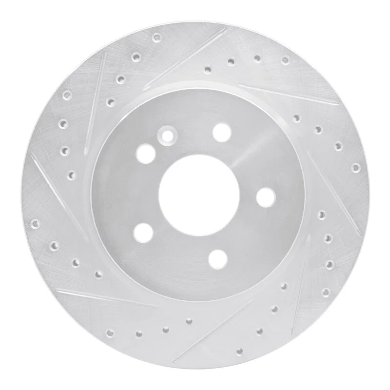 R1 Concepts 631-63122L, R1 98-05 Mercedes-Benz ML320 Front Left Drilled & Slotted Silver Brake Rotor