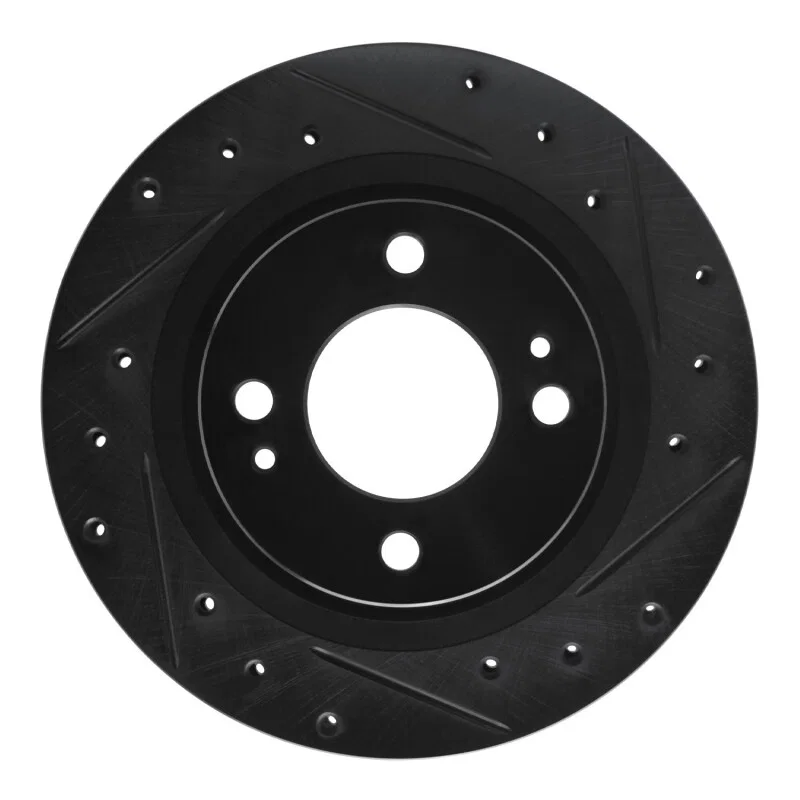 R1 Concepts 633-72069R, R1 16-25 Dodge Attitude (Mexico) Front Right Drilled & Slotted Black Brake Rotor