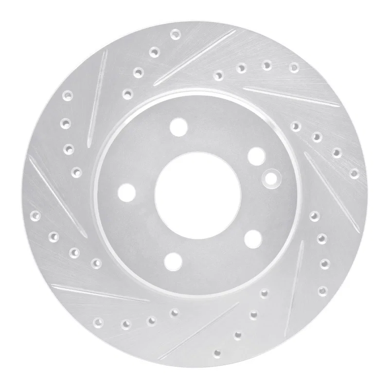 R1 Concepts 631-63000L, R1 94-97 Mercedes-Benz C280 Front Left Drilled & Slotted Silver Brake Rotor