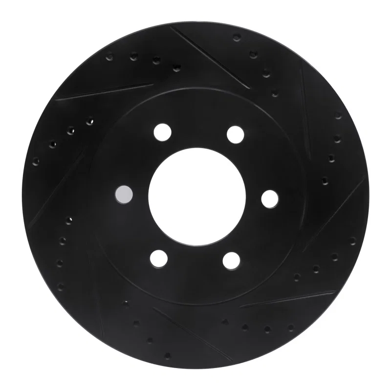 R1 Concepts 633-54183R, R1 02-06 Ford Expedition Front Right Drilled & Slotted Black Brake Rotor