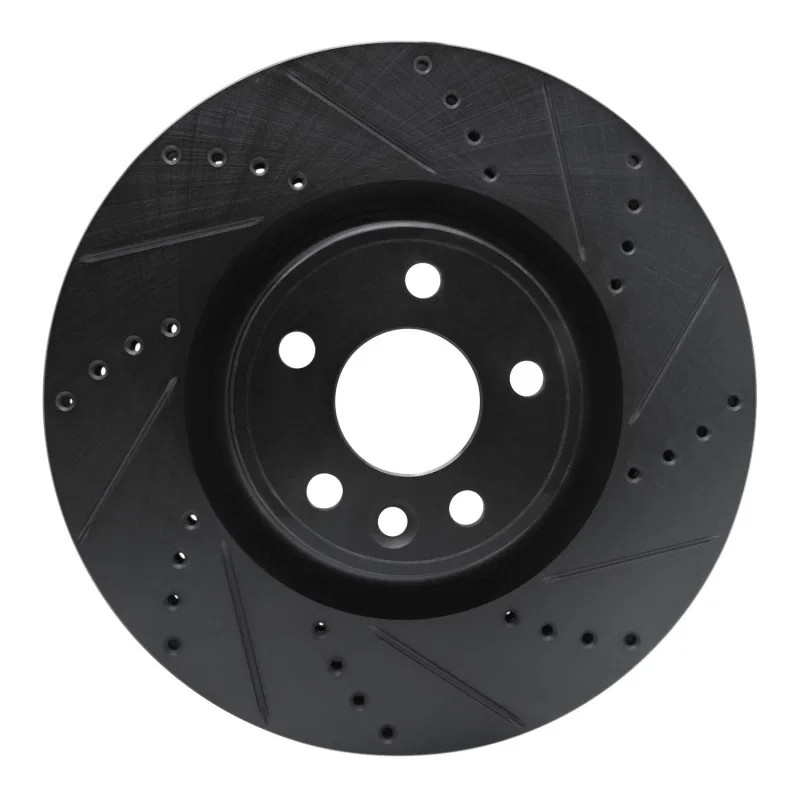 R1 Concepts 633-20042R, R1 20-20 Jaguar F-Pace Front Right Drilled & Slotted Black Brake Rotor