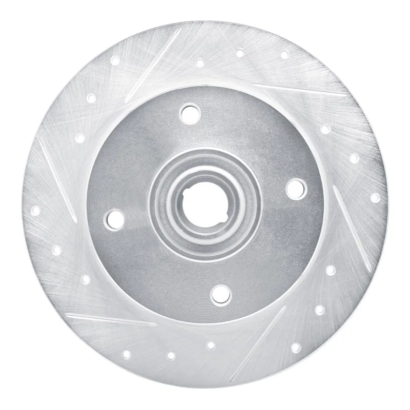 R1 Concepts 631-74003L, R1 1965-1974 Volkswagen Karmann Ghia Front Left Drilled & Slotted Silver Brake Rotor