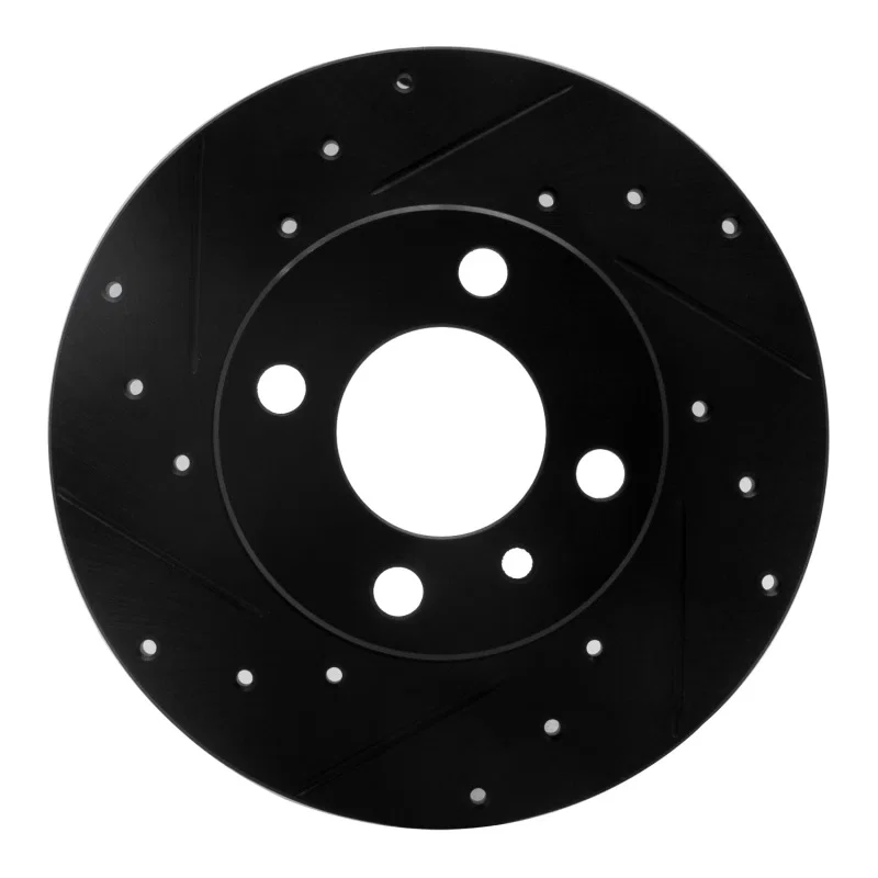 R1 Concepts 633-31006L, R1 77-83 BMW 320I (USA/Canada) Front Left Drilled & Slotted Black Brake Rotor