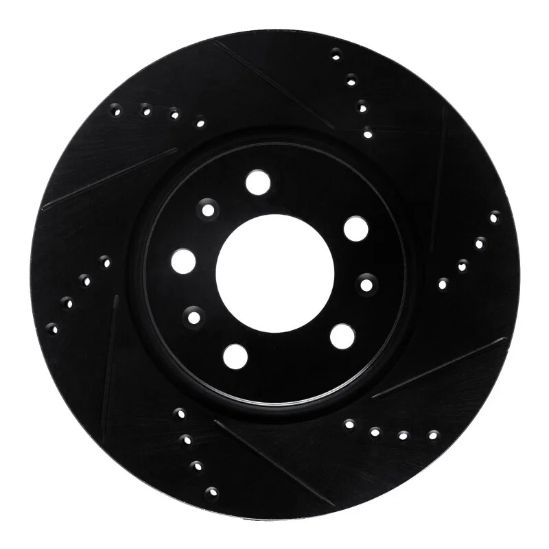 R1 Concepts 633-53005R, R1 06-10 Pontiac Solstice Front Right Drilled & Slotted Black Brake Rotor