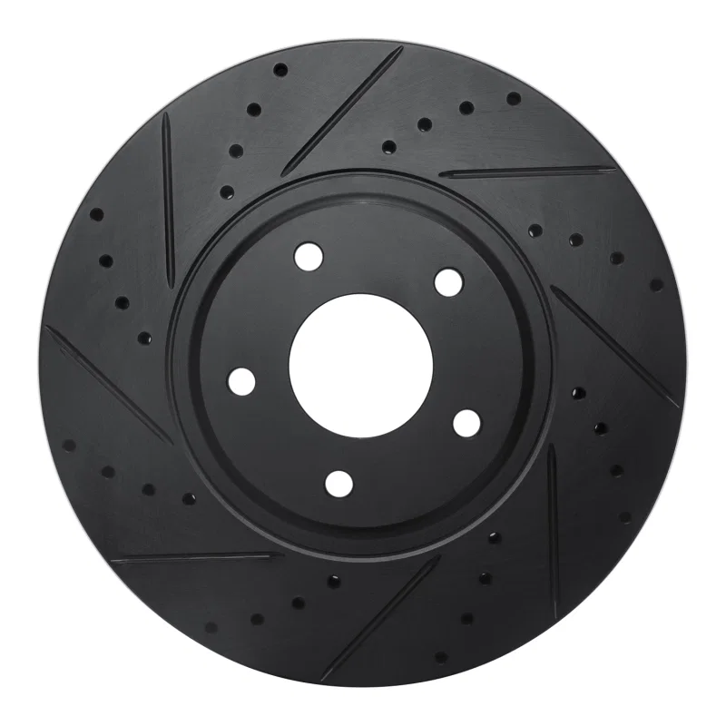 R1 Concepts 633-67051L, R1 03-05 Nissan Maxima Front Left Drilled & Slotted Black Brake Rotor