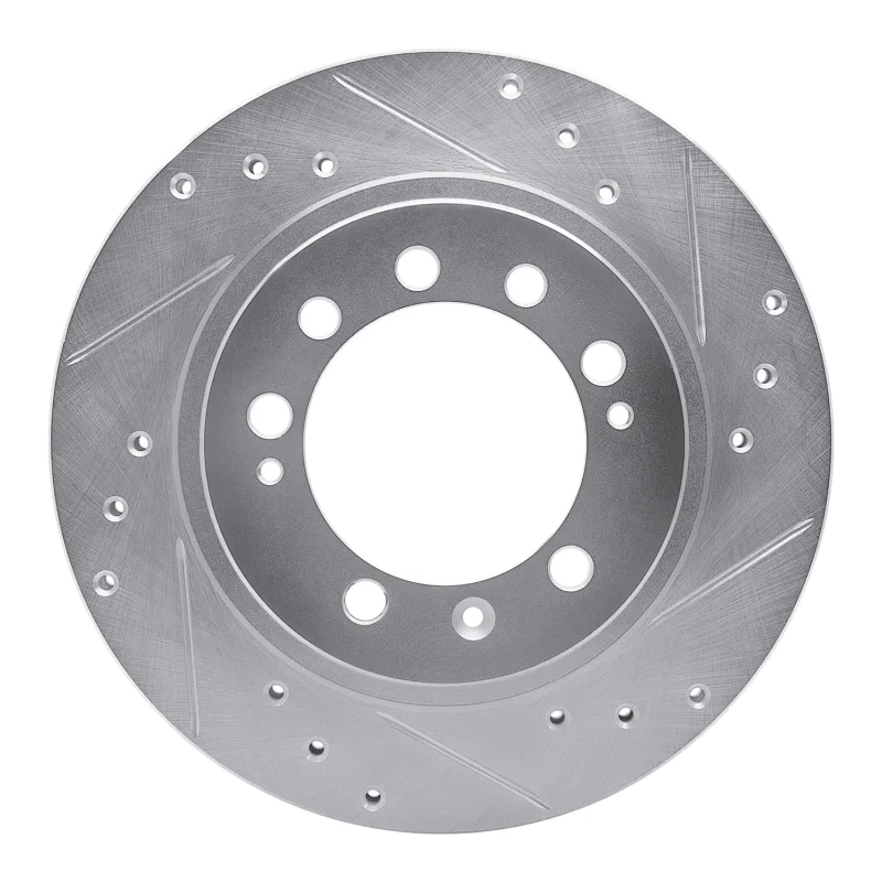 R1 Concepts 631-72005R, R1 83-89 Chrysler Conquest Rear Right Drilled & Slotted Silver Brake Rotor