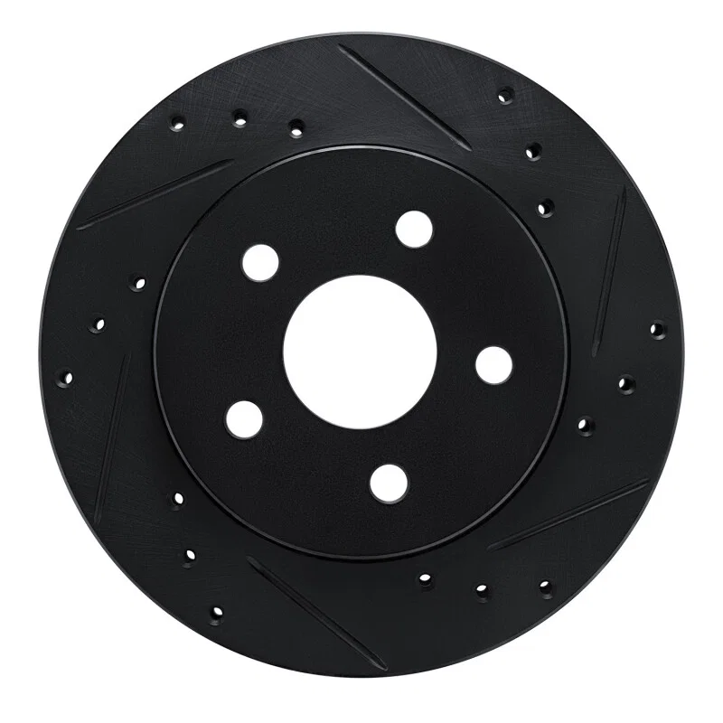 R1 Concepts 633-40007R, R1 88-90 Dodge Monaco Front Right Drilled & Slotted Black Brake Rotor