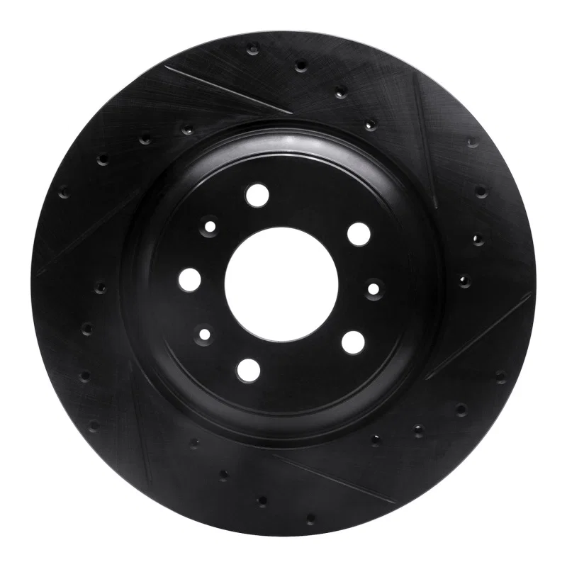 R1 Concepts 633-46017R, R1 04-08 Cadillac CTS Front Right Drilled & Slotted Black Brake Rotor