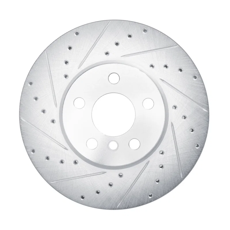 R1 Concepts 631-32018L, R1 16-24 Mini Cooper (Excl Clubman) Front Left Drilled & Slotted Silver Brake Rotor