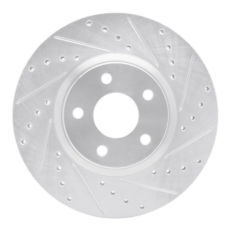 R1 Concepts 631-54069R, R1 04-19 Ford Escape Front Right Drilled & Slotted Silver Brake Rotor