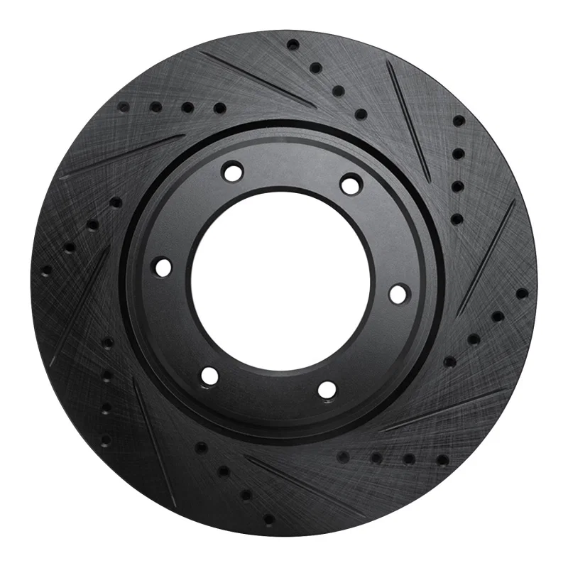 R1 Concepts 633-76116R, R1 93-97 Lexus LX450 Front Right Drilled & Slotted Black Brake Rotor