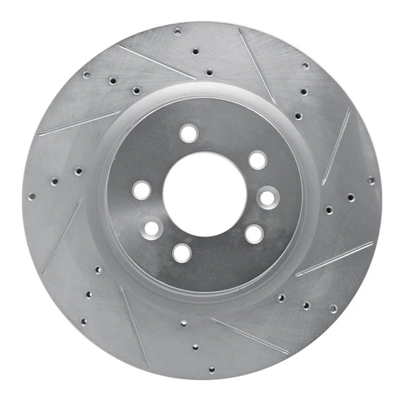 R1 Concepts 631-11011R, R1 06-17 Land Rover Range Rover Front Right Drilled & Slotted Silver Brake Rotor