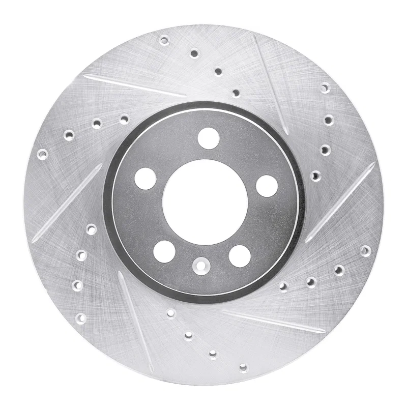 R1 Concepts 631-74020R, R1 98-18 Audi A1 (Mexico) Front Right Drilled & Slotted Silver Brake Rotor