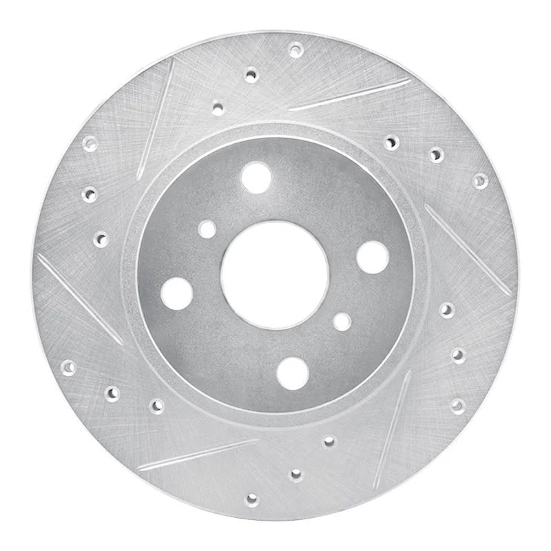 R1 Concepts 631-76032L, R1 87-92 Geo Prizm Front Left Drilled & Slotted Silver Brake Rotor