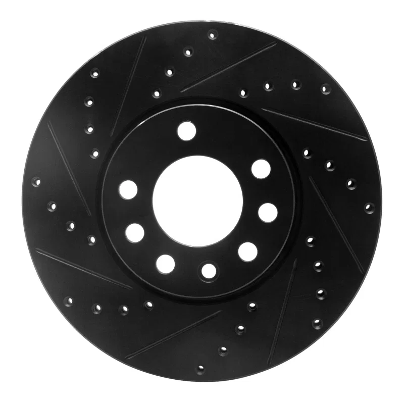R1 Concepts 633-65015L, R1 03-11 Cadillac BLS (Mexico) Front Left Drilled & Slotted Black Brake Rotor